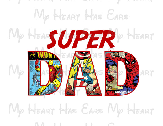 Super hero Marvel Dad of the birthday boy image png digital file sublimation print t-shirt design