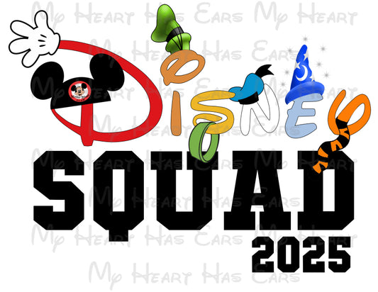 Disney Squad 2025 Mickey and gang font image png digital file sublimation print t-shirt design