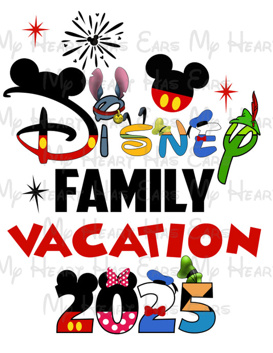 Disney Family Vacation 2025 Mickey and gang image png digital file sublimation print t-shirt design