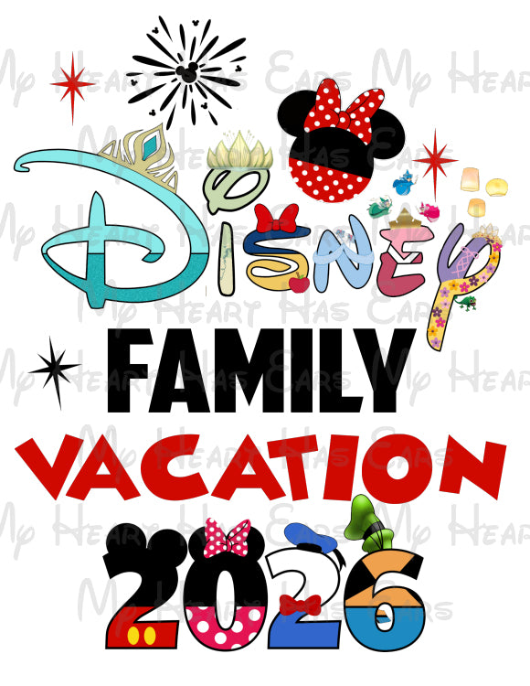 Disney Family Vacation 2026 Princess Minnie PNG Digital Download