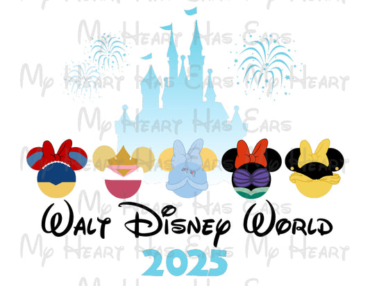 Princess Minnie ears Walt Disney World castle 2025 image png digital file sublimation print t-shirt design