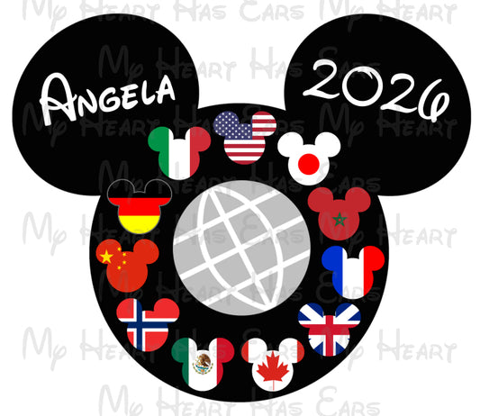 Epcot world showcase countries flags Mickey PNG Digital Download