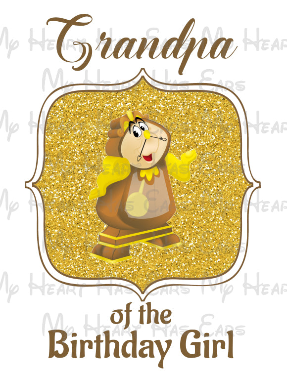 Belle Beauty and the Beast Glitter birthday girl image PERSONALIZED PNG digital file sublimation print t-shirt design