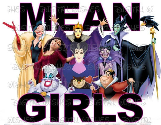 Mean girls Disney villains image png digital file sublimation print t-shirt design