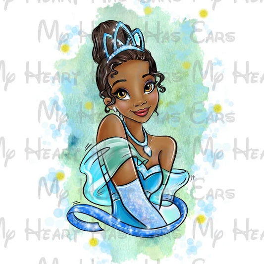 Tiana princess and the frog watercolor image png digital file sublimation print  t-shirt design