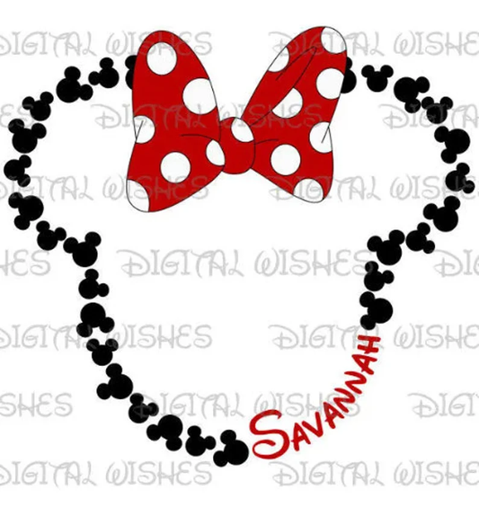 Minnie Mouse of Mickey's head ears image personalized png clipart digital file sublimation print t-shirt design