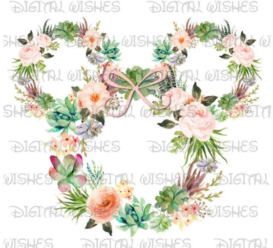 Epcot Flower and Garden Festival Minnie Mouse wreath ears image png digital file sublimation print t-shirt design