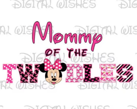 Minnie Mouse Mommy of the twodles birthday image personalized png digital file sublimation print t-shirt design