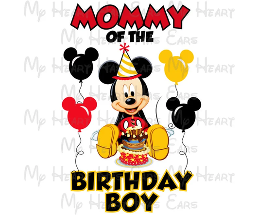Mickey Mouse cake Mommy of the birthday boy image png digital file sublimation print decal t-shirt design