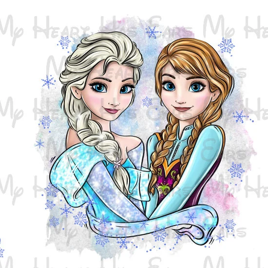 Anna and Elsa Sisters Watercolor Frozen images png digital file sublimation print t-shirt design