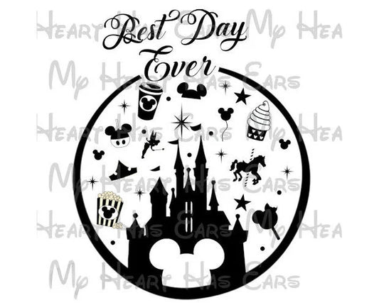 Disney Best Day ever castle collage Mickey Mouse image png digital file sublimation print t-shirt design