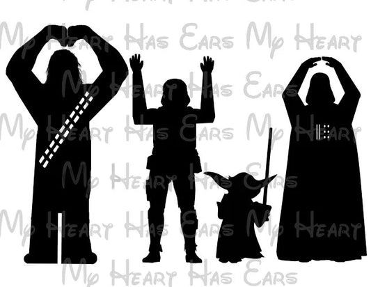 OHIO State Buckeyes Disney Star Wars silhouette arms image png digital file sublimation print t-shirt design