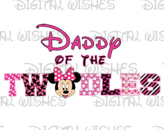 Minnie Mouse Daddy of the twodles birthday image personalized png digital file sublimation print t-shirt design