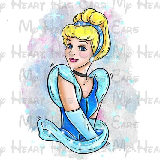 Cinderella watercolor image png digital file sublimation print t-shirt design