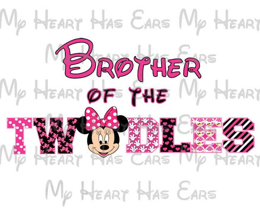 Minnie Mouse Brother of the twodles birthday image personalized png digital file sublimation print t-shirt design