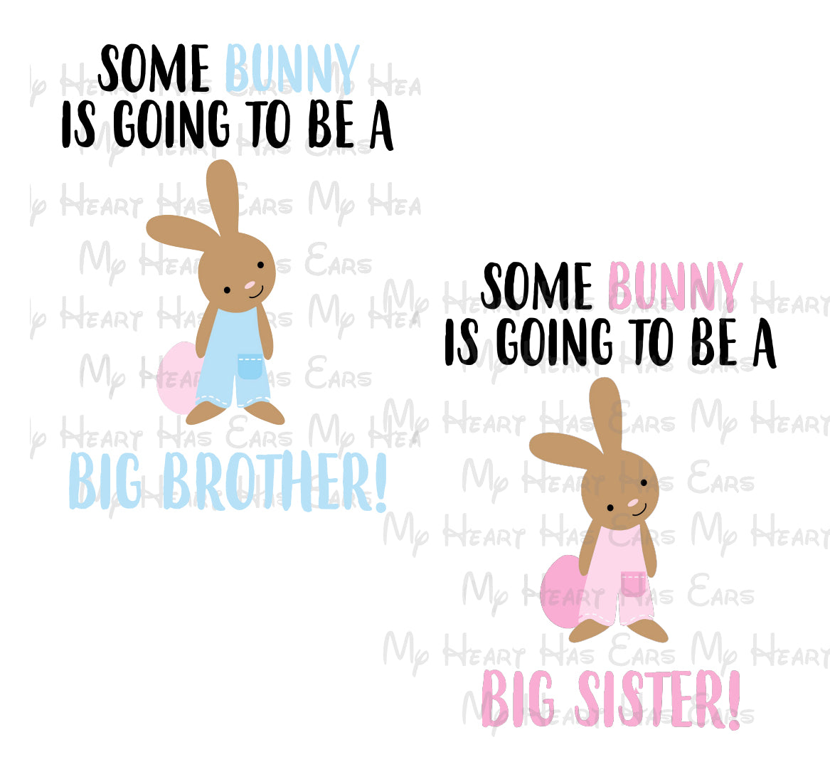Some Bunny is going to be a big sister brother images png digital files sublimation prints t-shirt designs