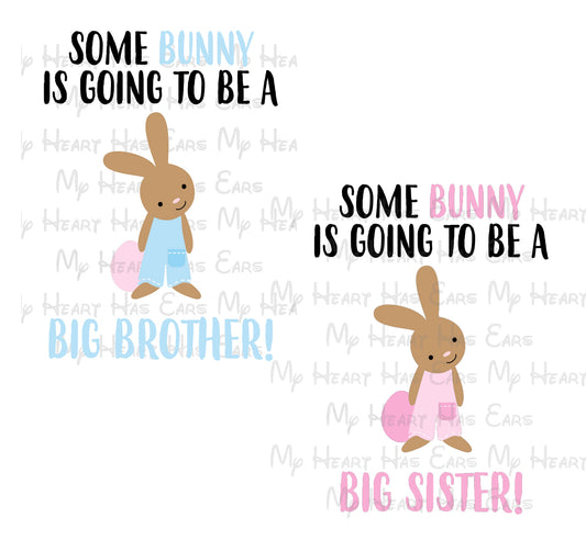 Some Bunny is going to be a big sister brother images png digital files sublimation prints t-shirt designs