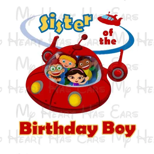 Little Einsteins Sister of the birthday boy image png digital file sublimation print decal t-shirt design