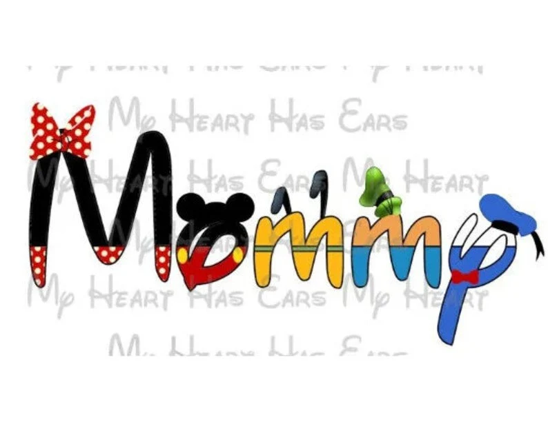 Disney in a word Mickey Minnie Mouse text font family vacation image png digital file sublimation print decal t-shirt design