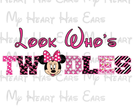 Minnie Mouse Look who's twodles birthday image personalized png digital file sublimation print t-shirt design