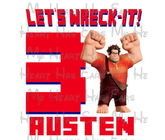 Wreck it Ralph birthday image personalized ANY NAME NUMBER png digital file sublimation print t-shirt design