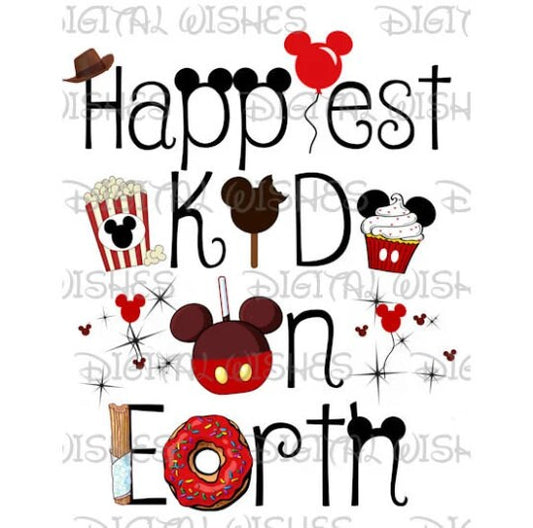 Happiest kid on earth Disney World Family vacation image png digital file sublimation print t-shirt design