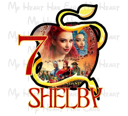 Descendants rise of red birthday ANY NAME NUMBER image png digital file sublimation print decal t-shirt design