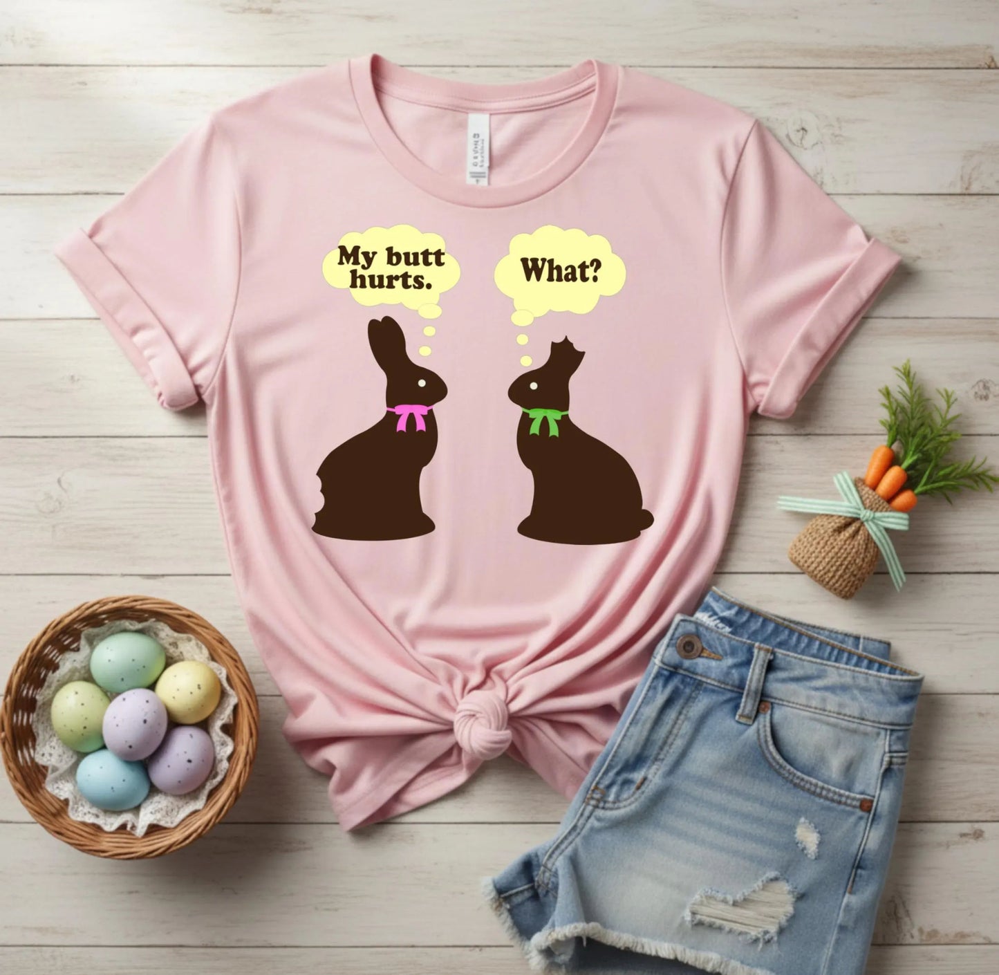 Chocolate easter bunny My butt hurts what? PNG Digital Download