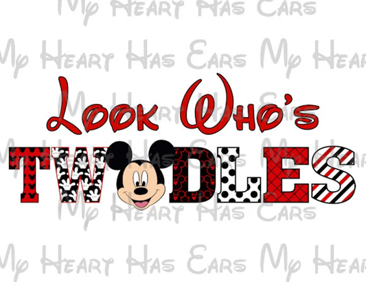 Mickey Mouse Look who's twodles birthday boy image png digital file sublimation print tshirt design