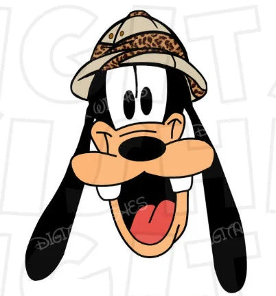 Goofy safari hat Disney image png digital file sublimation print t-shirt design