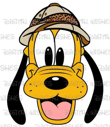 Pluto dog safari hat Disney image png digital file sublimation print t-shirt design
