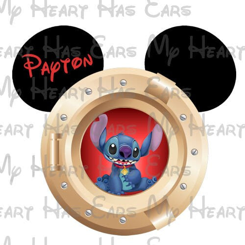 Stitch Mickey ears Disney cruise lines porthole png digital file sublimation print t-shirt design