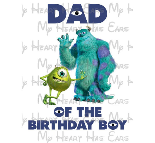 Monsters Inc Dad of the birthday boy image png digital file sublimation print t-shirt design