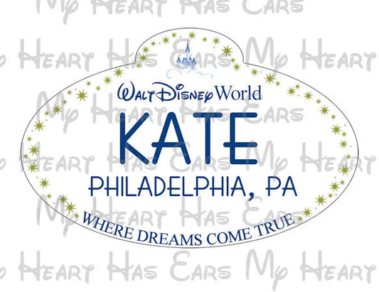 Disney World Name Tag Cast Member vacation image png digital file sublimation print t-shirt design
