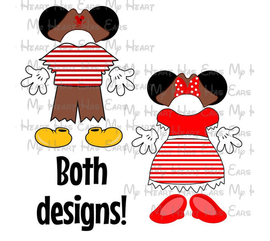Mickey Minnie Mouse pirates Disney cruise lines door body parts images png digital file sublimation print t-shirt design