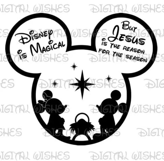 Mickey Minnie Mouse Jesus is the reason manger image png digital file sublimation print t-shirt design