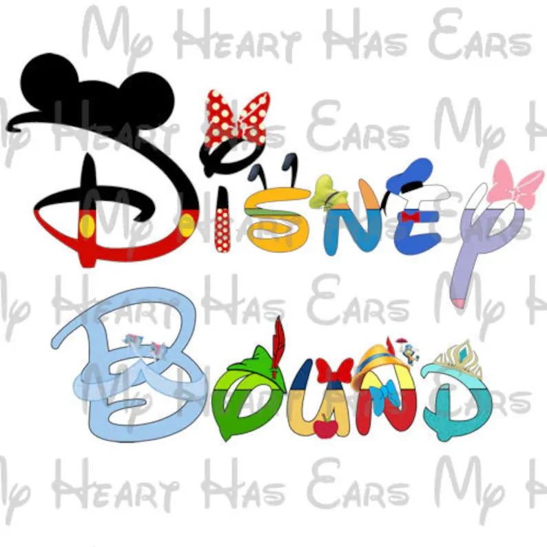Disney in a word Mickey Minnie Mouse text font family vacation image png digital file sublimation print decal t-shirt design