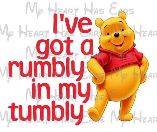 Winnie the Pooh I've got a rumbly in my tummy image png digital file sublimation print t-shirt design
