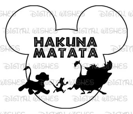Lion King Hakuna Matata silhouette Simba Timon Pumbaa image png digital file sublimation print  t-shirt design