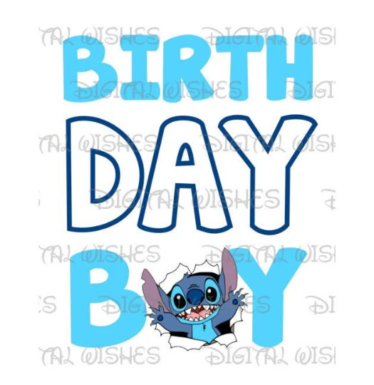 Stitch Birthday Boy image png digital file sublimation print t-shirt design