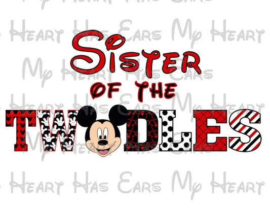 Mickey Mouse Sister of the twodles birthday boy image png digital file sublimation print t-shirt design