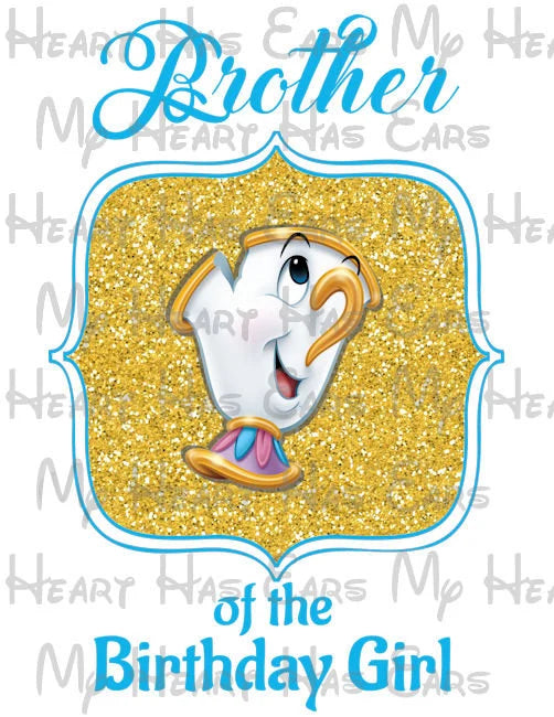 Belle Beauty and the Beast Glitter birthday girl image PERSONALIZED PNG digital file sublimation print t-shirt design