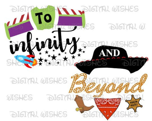 To infinity and Beyond matching Buzz Woody Toy Story images png digital file sublimation print t-shirt design