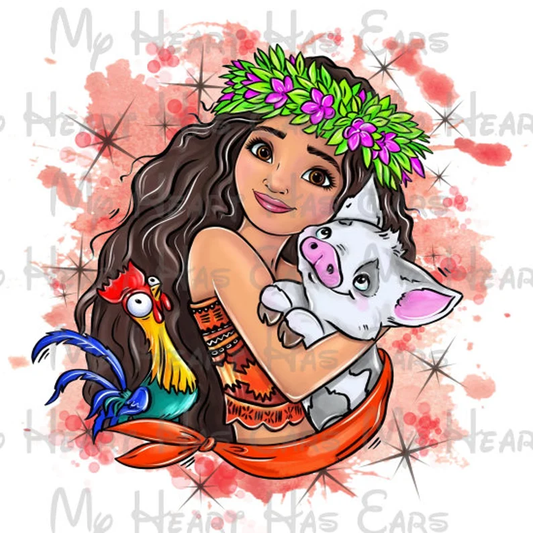 Moana Disney watercolor image png digital file sublimation print t-shirt design