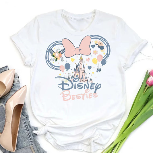 Best friend bestie Disney Cinderella castle Minnie Mouse head ears image png digital file sublimation print decal t-shirt design