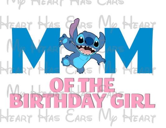 Stitch Mom of the Birthday Girl image png digital file sublimation print t-shirt design