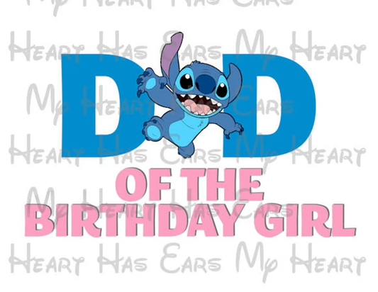 Stitch Dad of the Birthday Girl image png digital file sublimation print t-shirt design