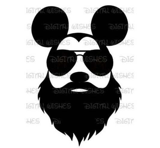 Mickey Mouse beard mustache sunglasses ears Family vacation image png digital file sublimation print t-shirt design