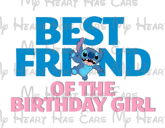 Stitch Best Friend of the Birthday Girl image png digital file sublimation print t-shirt design