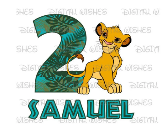 Simba Lion King birthday ANY NAME NUMBER image png digital file sublimation print t-shirt design